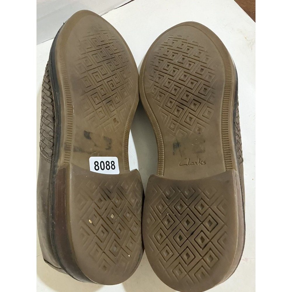 Clarks GRIMBSY Men's size 13 M brown Leather Basket Weave Casual Shoes - Picture 7 of 8